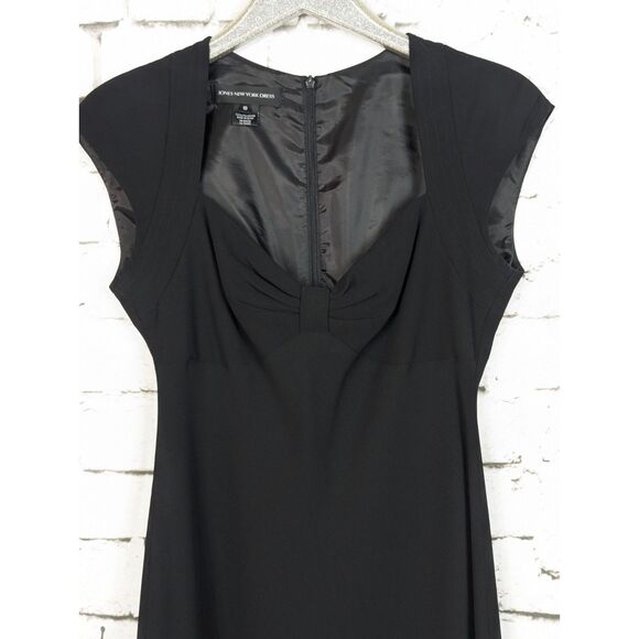 JONES NEW YORK Black Maxi Crepe Dress Special Occasion Elegant Classic Size 10 - Picture 3 of 5